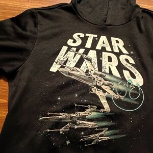 STAR WARS HOODIE - Large // Disney Hooded Sweatshirt Sweater X-Wing Force Jedi